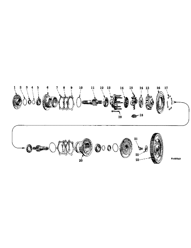 Схема запчастей Case IH FARMALL H - (146) - CHASSIS, REAR AXLE DIFFERENTIAL, SERIAL NO. 391358 AND UP (12) - CHASSIS