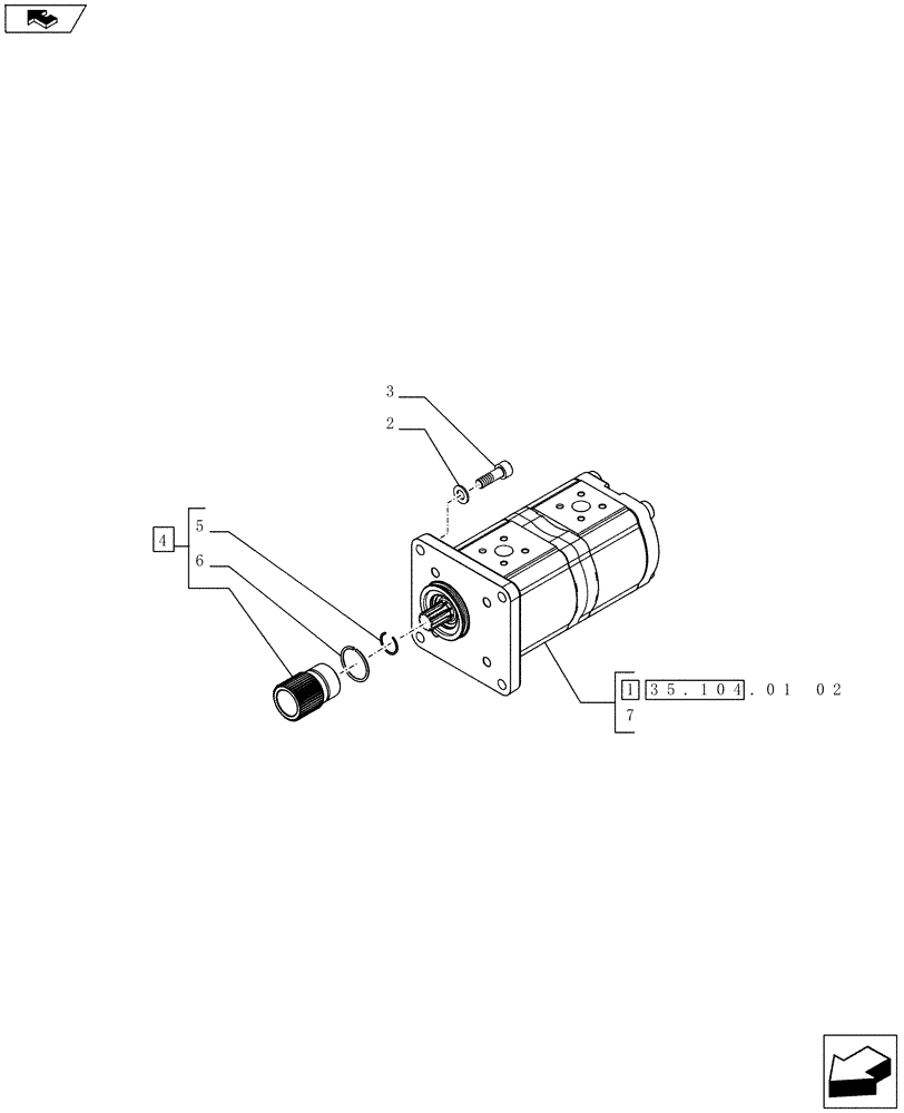 Схема запчастей Case IH FARMALL 75C - (35.104.01[01]) - HYDRAULIC PUMP (35) - HYDRAULIC SYSTEMS