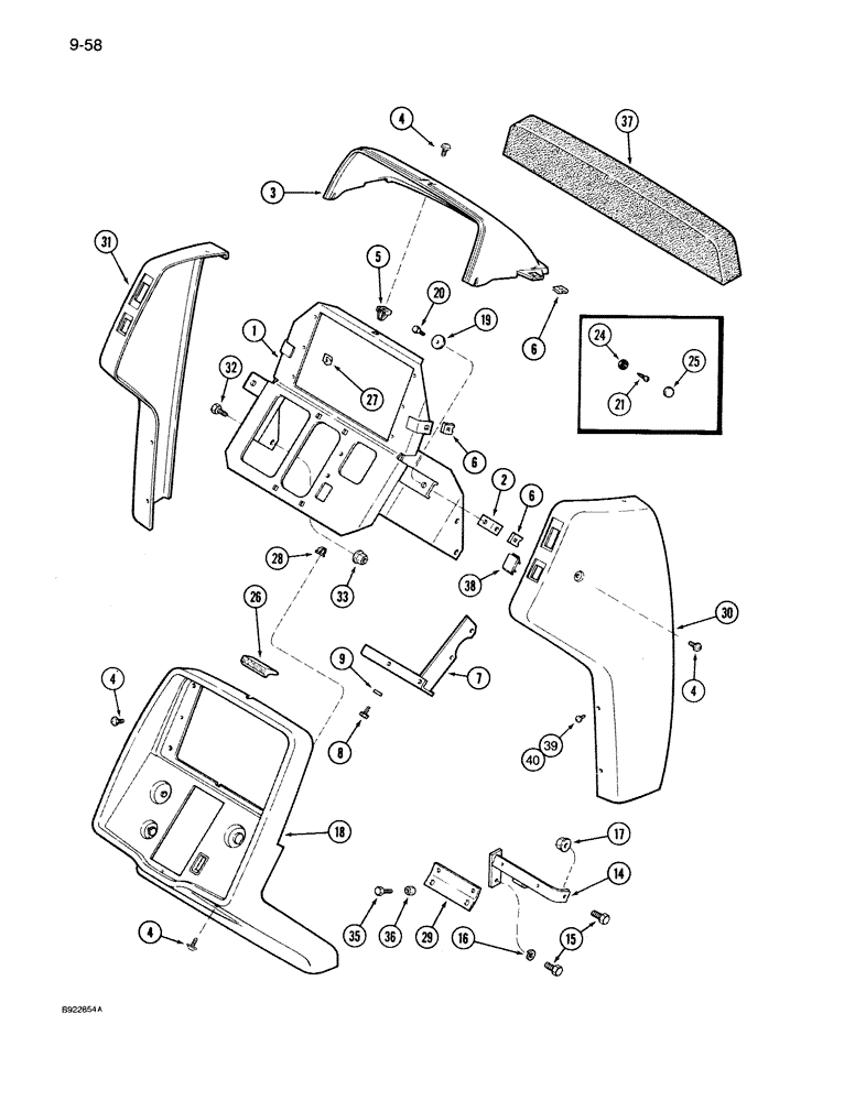 Схема запчастей Case IH 7150 - (9-058) - INSTRUMENT PANEL (09) - CHASSIS/ATTACHMENTS