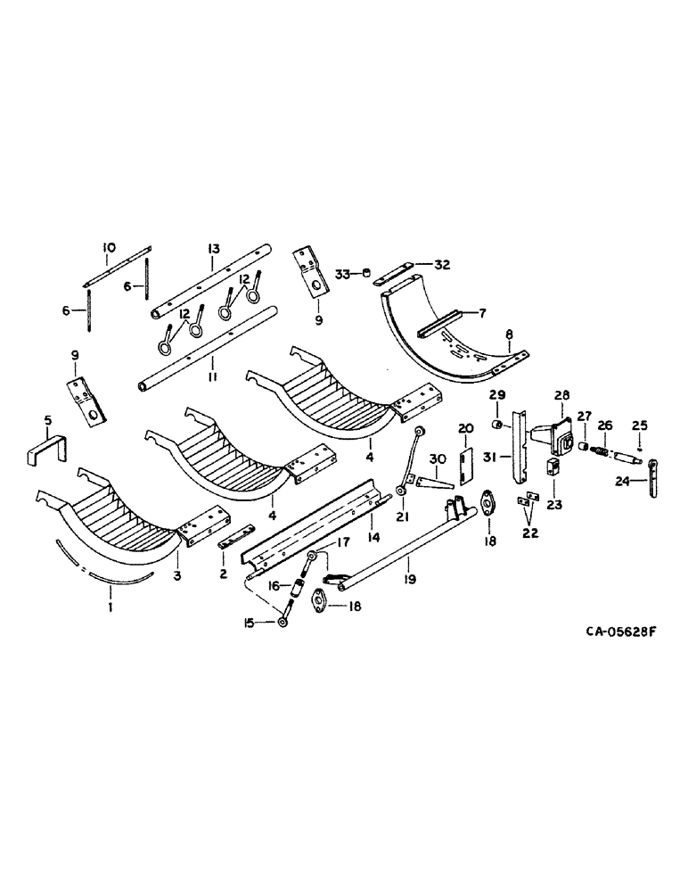 Схема запчастей Case IH 1460 - (21-21) - THRESHING ROTOR AND CONCAVES, CONCAVE AND CONTROL (14) - THRESHING