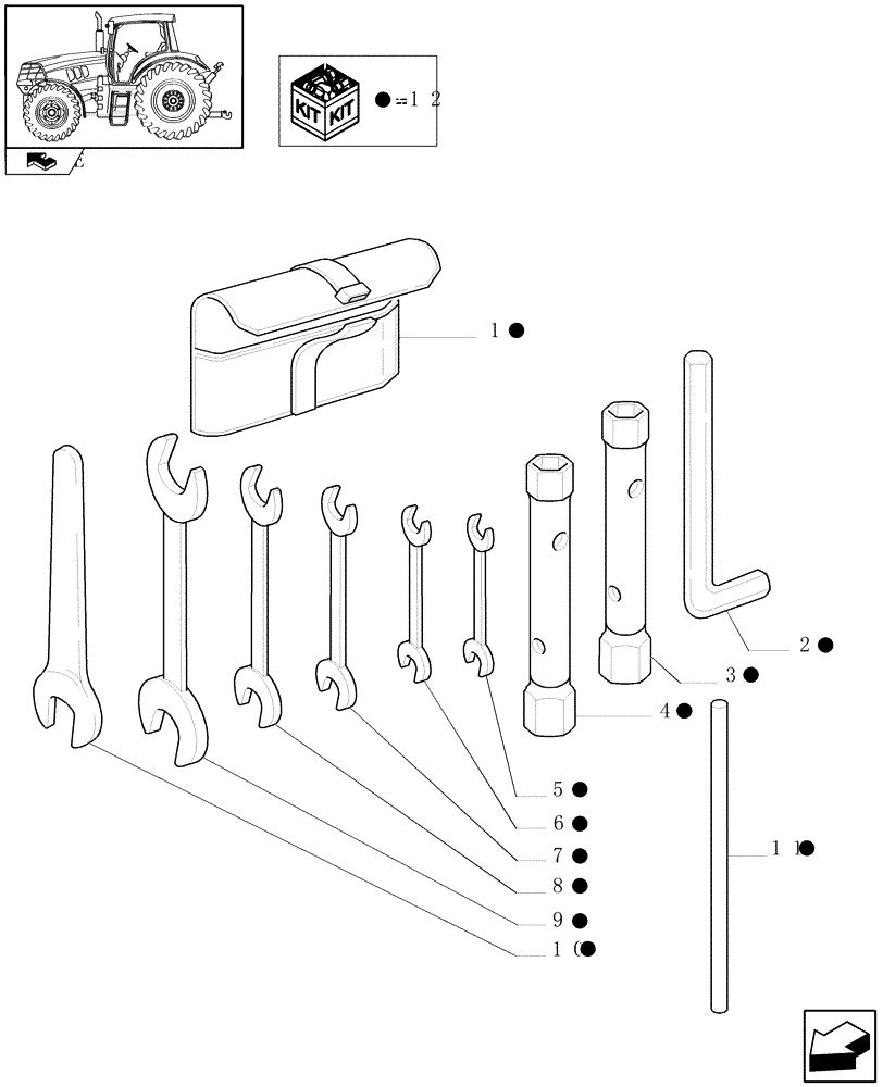 Схема запчастей Case IH PUMA 125 - (1.90.5/01) - TOOLS (VAR.330996) (10) - OPERATORS PLATFORM/CAB