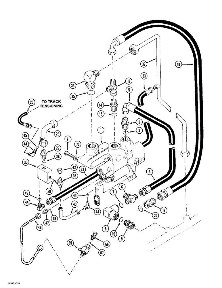 Схема запчастей Case IH 9380 QUADTRAC - (8-072) - THREE POINT HITCH HYDRAULICS, ELECTRONIC CONTROLLED VALVE SYSTEM, PRIOR TO P.I.N. JEE0069665 (08) - HYDRAULICS