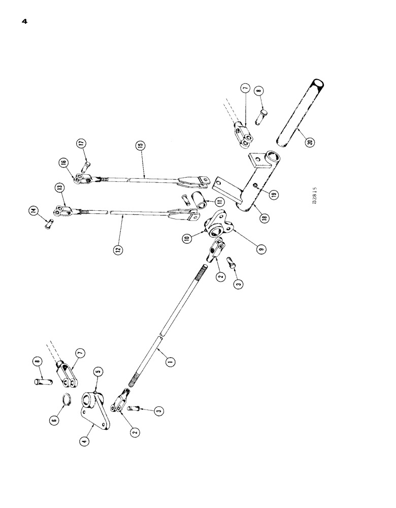 Схема запчастей Case IH 1665 - (04) - BRAKE PEDAL LINKAGE (33) - BRAKES & CONTROLS