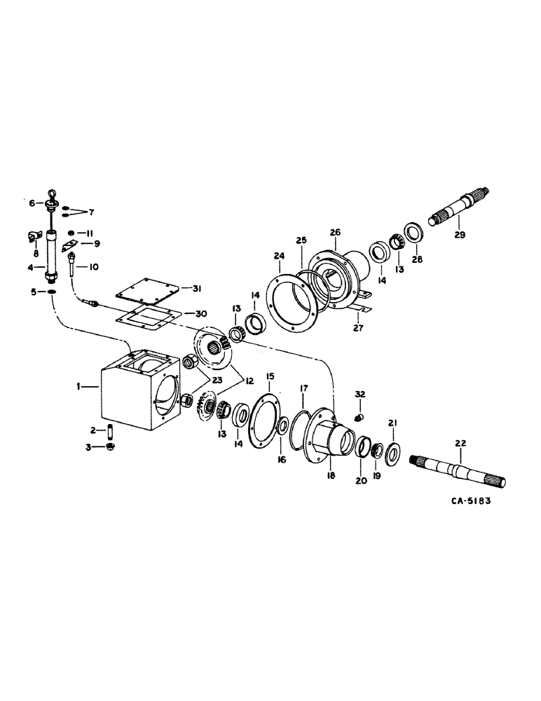 Схема запчастей Case IH 1480 - (07-11) - DRIVE TRAIN, FEEDER DRIVE FORWARD GEAR CASE Drive Train