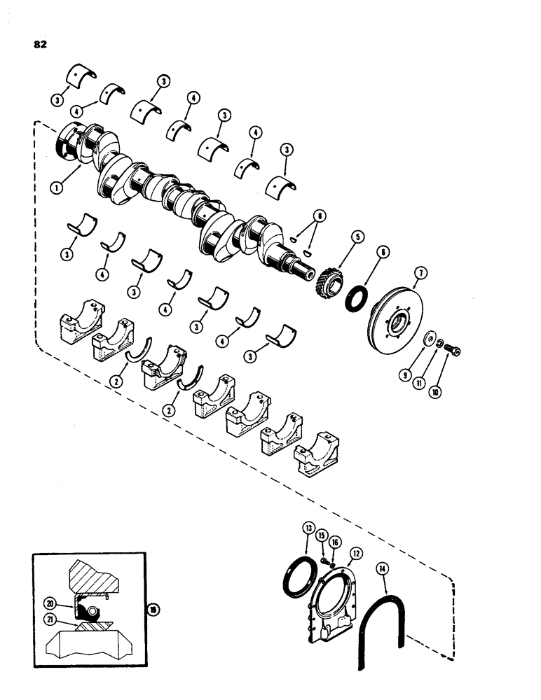 Схема запчастей Case IH 970 - (082) - CRANKSHAFT, (377B) SPARK IGNITION ENGINE (02) - ENGINE