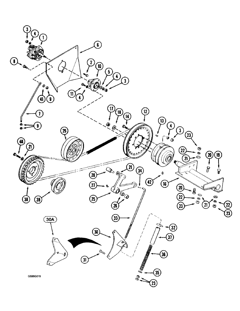 Схема запчастей Case IH 1670 - (8-20) - AUXILIARY HYDRAULIC PUMP MOUNTING (07) - HYDRAULICS