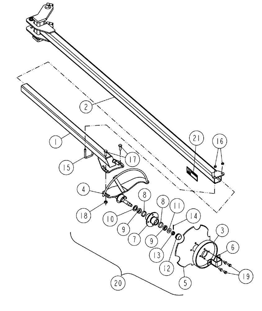 Схема запчастей Case IH 5310 - (44.100.08) - MARKER - HUB ASSEMBLY (09) - CHASSIS/ATTACHMENTS