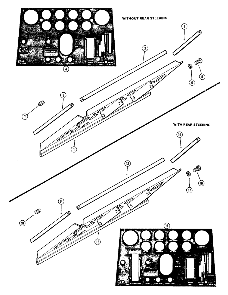 Схема запчастей Case IH 2470 - (422) - INSTRUMENT PANEL, WITHOUT REAR STEERING, PRIOR TO P.I.N. 8825001 (09) - CHASSIS/ATTACHMENTS