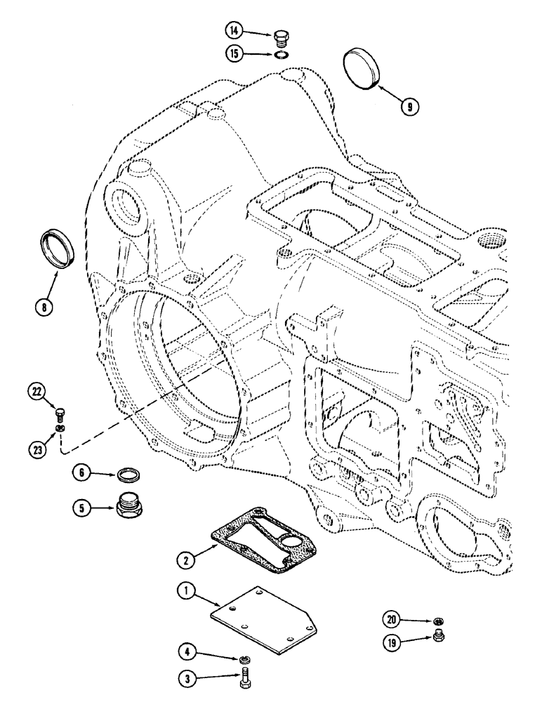 Схема запчастей Case IH 2096 - (6-152) - TRANSMISSION COVERS AND HARDWARE, TRACTORS WITHOUT HITCH (06) - POWER TRAIN