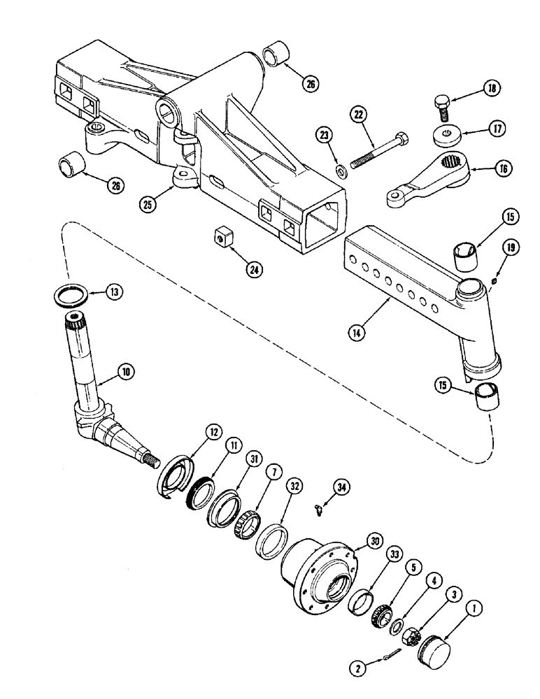 Схема запчастей Case IH 8920 - (5-022) - ADJUSTABLE FRONT AXLE, SPINDLE AND WHEEL HUB, TWO WHEEL DRIVE TRACTOR (05) - STEERING