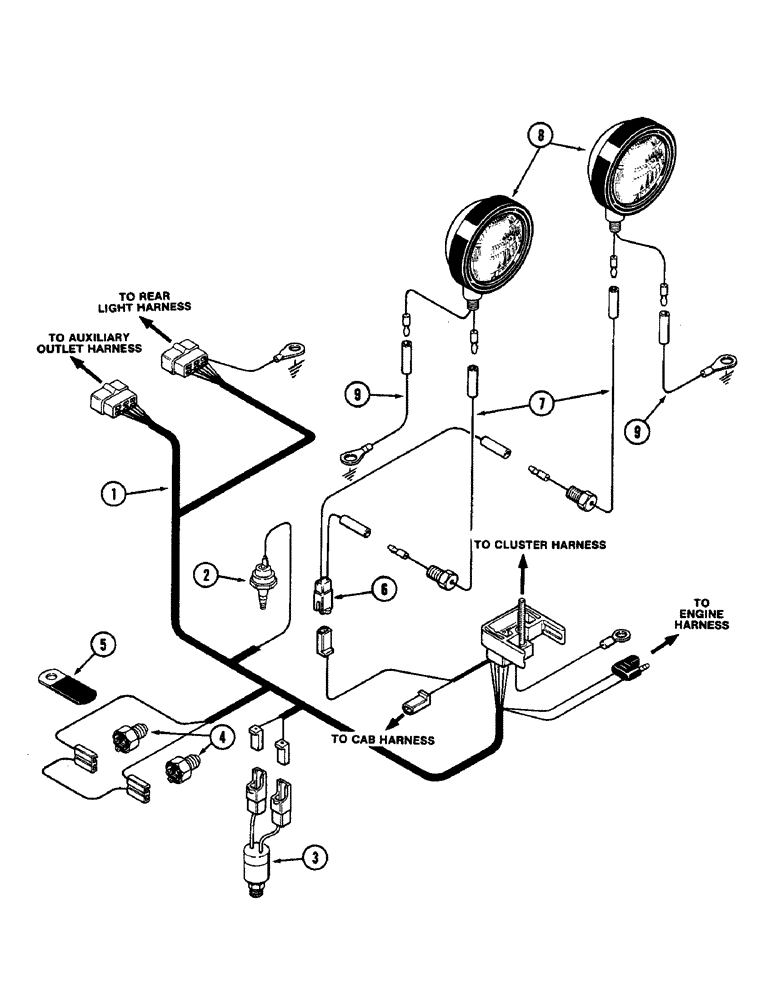 Схема запчастей Case IH 2090 - (4-082) - TRANSMISSION HARNESS, PRIOR TO P.I.N. 8841101 (04) - ELECTRICAL SYSTEMS