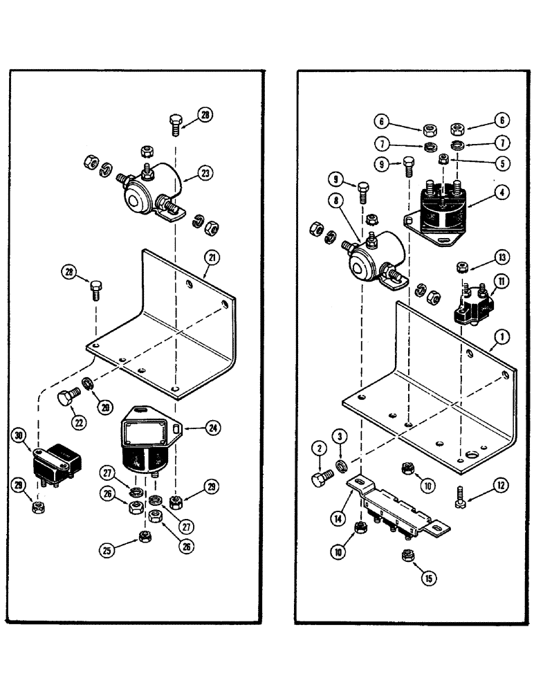 Схема запчастей Case IH 2470 - (098) - ELECTRICAL EQUIPMENT MOUNTING, SOLENOID, STARTER SWITCH AND CIRCUIT BREAKER, P.I.N.8827741 AND AFTER (04) - ELECTRICAL SYSTEMS