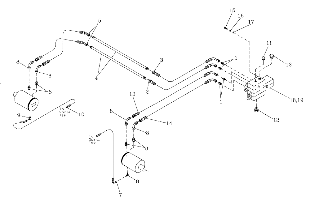 Схема запчастей Case IH 7700 - (B09[10]) - HYDRAULIC CIRCUIT,  SIDETRIM KNIVES Hydraulic Components & Circuits