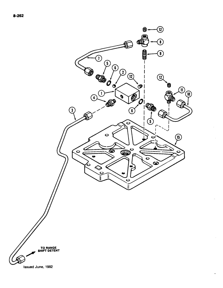 Схема запчастей Case IH 4490 - (8-262) - RANGE SHIFT SHUTTLE VALVE (08) - HYDRAULICS