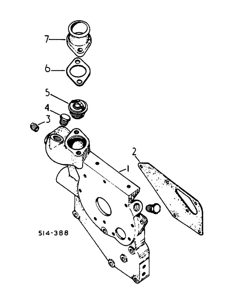 Схема запчастей Case IH 584 - (12-20) - WATER PUMP CARRIER AND THERMOSTAT Power