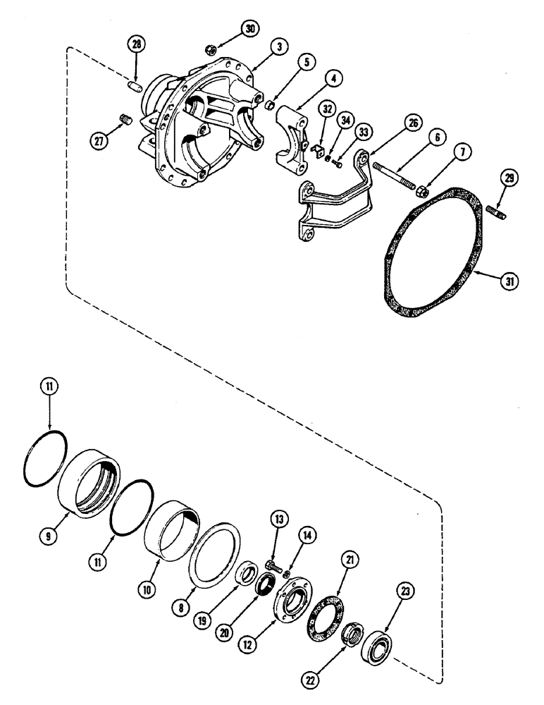 Схема запчастей Case IH 2290 - (5-202) - FRONT AXLE DIFFERENTIAL, MFD TRACTORS (05) - STEERING