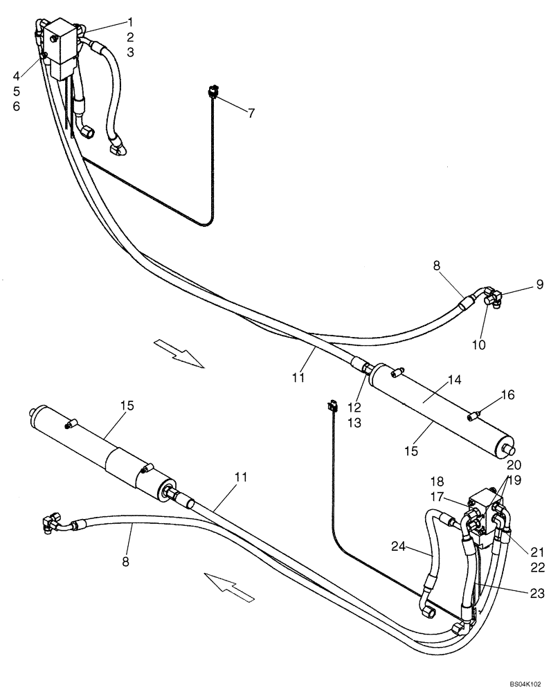 Схема запчастей Case IH 465 - (08-10) - HYDRAULICS - RIDE CONTROL (08) - HYDRAULICS