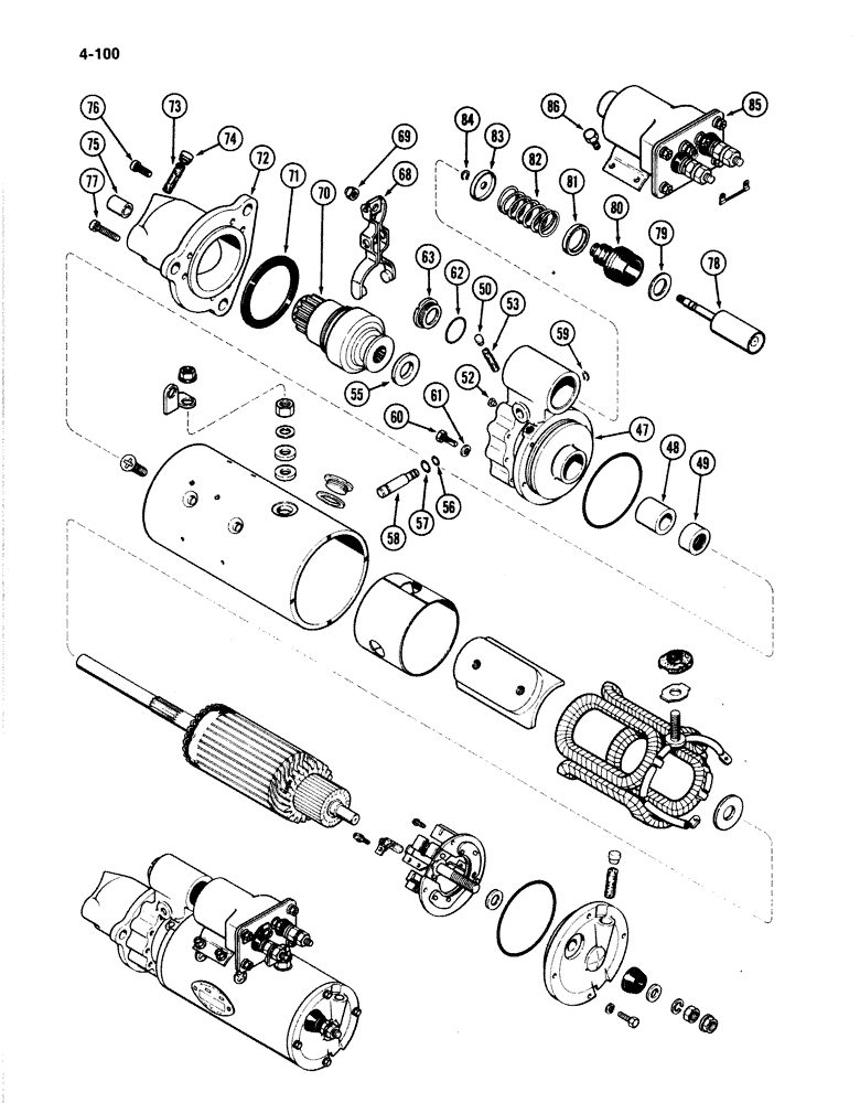 Схема запчастей Case IH 4894 - (4-100) - A162578 STARTER (04) - ELECTRICAL SYSTEMS