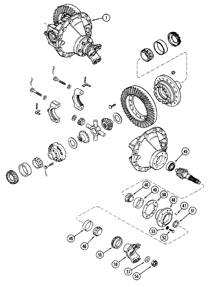 Схема запчастей Case IH 4694 - (6-250) - REAR AXLE DIFFERENTIAL AND CARRIER, PRIOR TO AXLE SERIAL NO. 13015953 (CONTD) (06) - POWER TRAIN