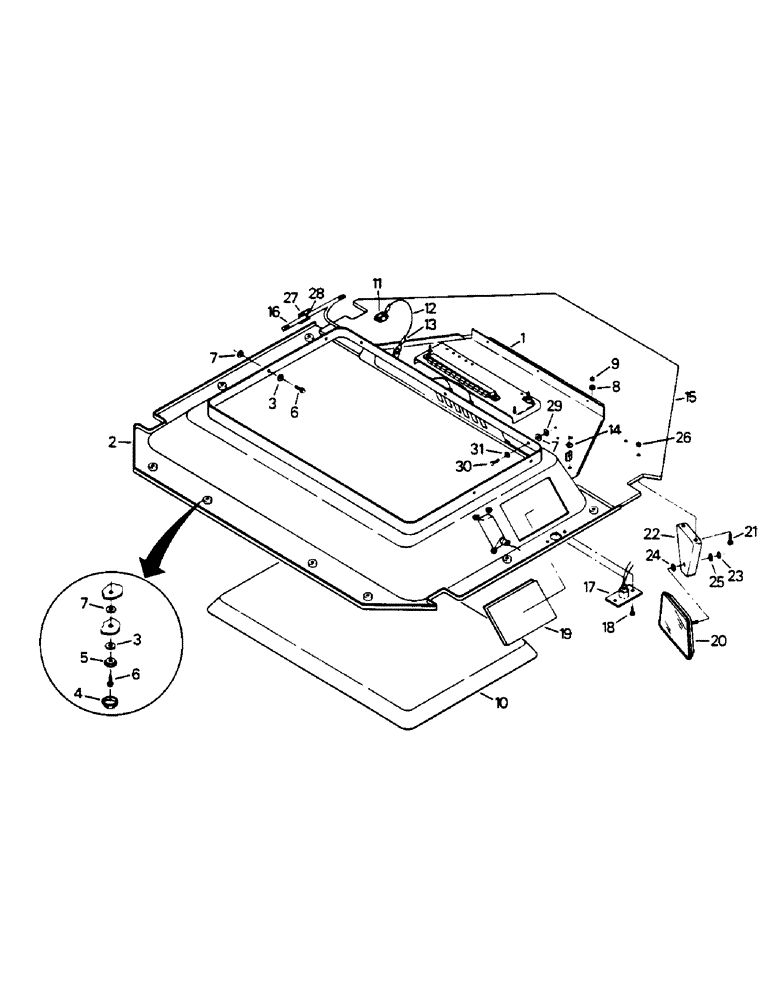 Схема запчастей Case IH 9130 - (01-08) - DELUXE OVERHEAD ASSEMBLY (10) - CAB