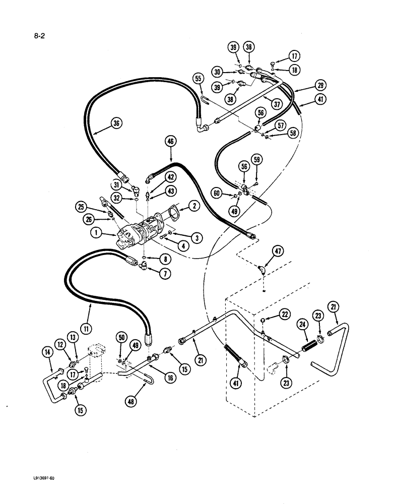 Схема запчастей Case IH 9280 - (8-002) - PUMP CIRCUIT (08) - HYDRAULICS