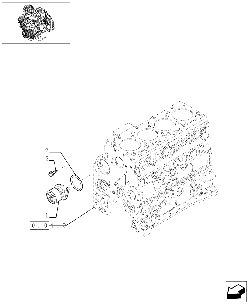 Схема запчастей Case IH PX85 - (0.32.0/1[01]) - WATER PUMP - PX85 - (4891280) (02) - ENGINE