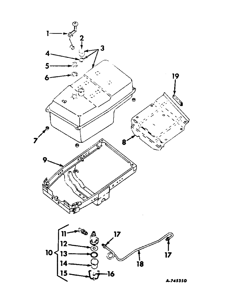 Схема запчастей Case IH 706 - (E-09) - FUEL SYSTEM, FUEL TANK, SUPPORTS AND PIPING, GASOLINE ENGINE TRACTORS (02) - FUEL SYSTEM