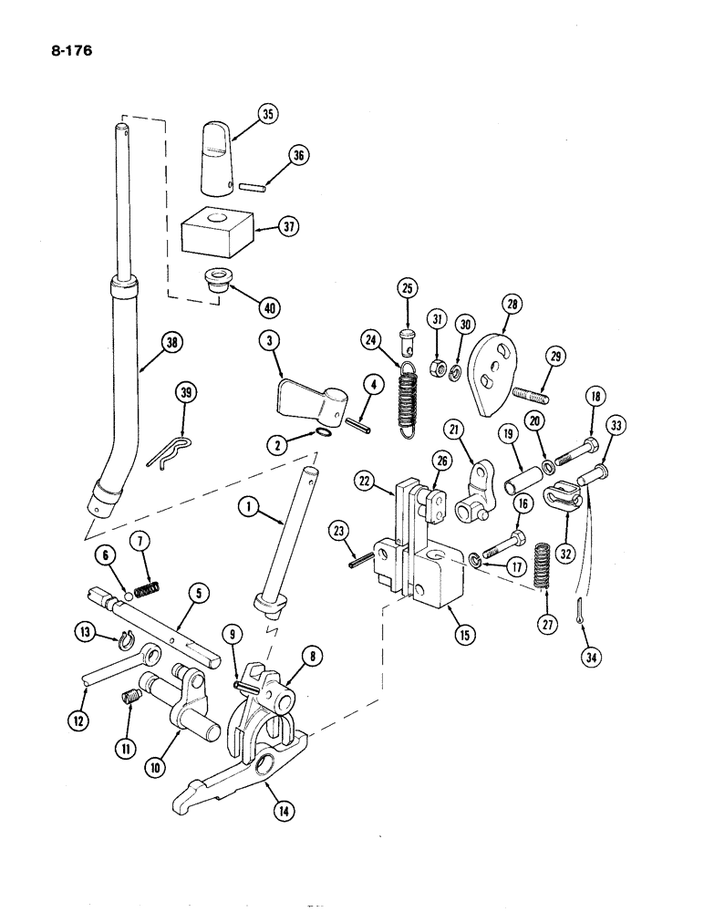 Схема запчастей Case IH 1194 - (8-176) - CONTROL MECHANISM (08) - HYDRAULICS