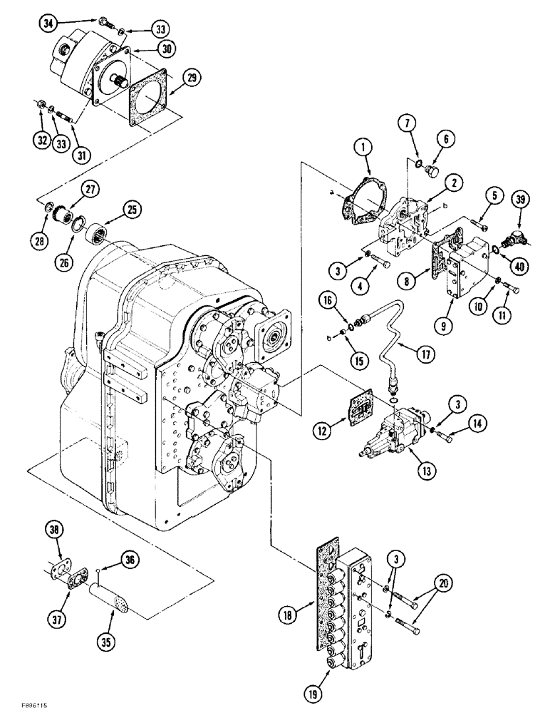 Схема запчастей Case IH 9370 - (6-006) - POWER SHIFT TRANSMISSION ASSEMBLY, VALVES AND PUMP MOUNTING (06) - POWER TRAIN