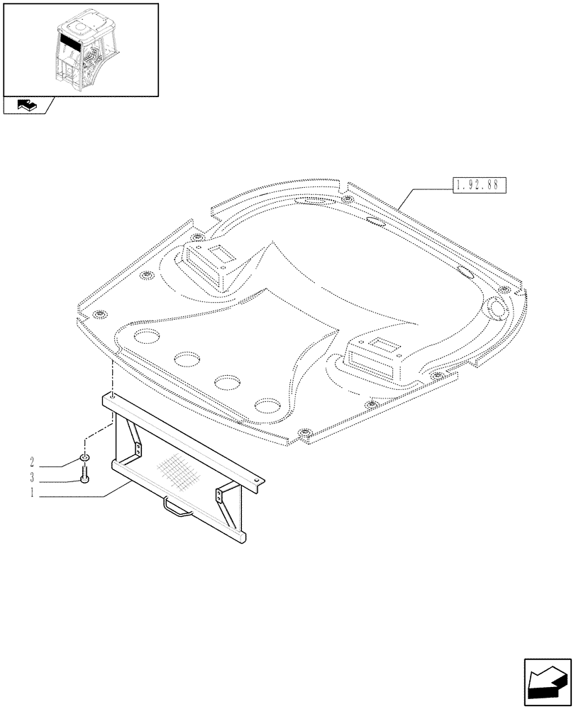 Схема запчастей Case IH FARMALL 90 - (1.92.93[01]) - SUN SCREEN (10) - OPERATORS PLATFORM/CAB