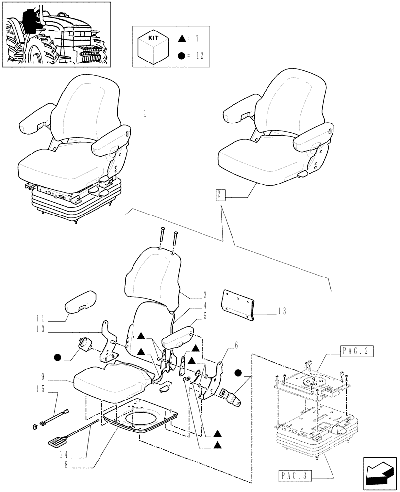 Схема запчастей Case IH MXM120 - (1.93.3/ A[01]) - AIR SEAT WITH SEAT BELT - BREAKDOWN (10) - OPERATORS PLATFORM/CAB