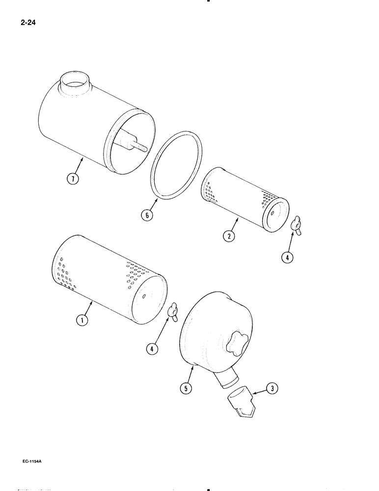 Схема запчастей Case IH 695 - (2-24) - AIR CLEANER, WITH SAFETY ELEMENT, COOPERS NO. CD2037 (02) - ENGINE