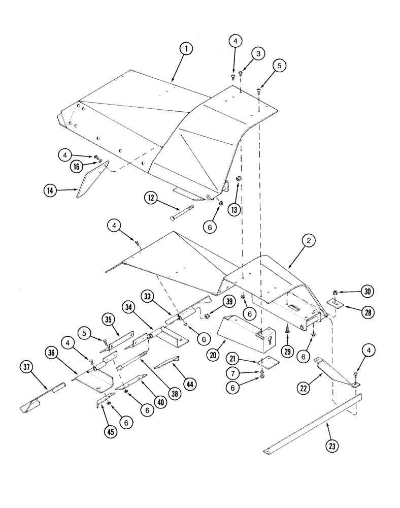 Схема запчастей Case IH 1063 - (09-34) - INNER GATHERER SHIELDS WITH ANGLED DIVIDER SUPPORT (09) - CHASSIS