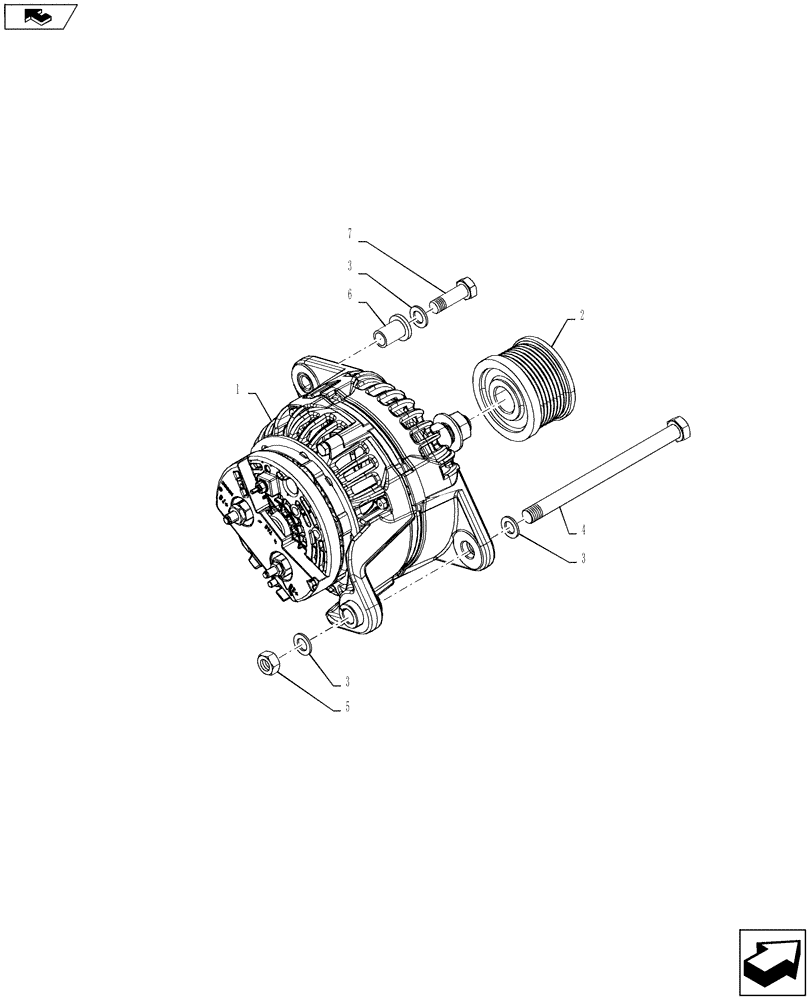 Схема запчастей Case IH STEIGER 500 - (55.301.01) - ALTERNATOR (55) - ELECTRICAL SYSTEMS