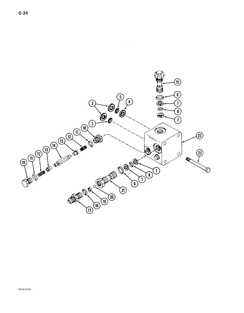 Схема запчастей Case IH 1640 - (6-34) - HYDROSTATIC MOTOR, RELIEF VALVE BLOCK (03) - POWER TRAIN