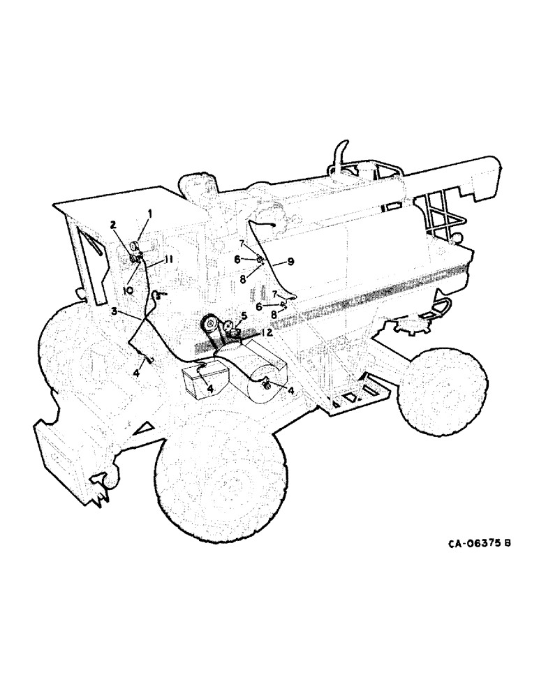 Схема запчастей Case IH 1470 - (08-12) - ELECTRICAL, WIRING DIAGRAM, RIGHT TURN SIGNAL, HEAD LIGHT, DIGITAL READOUT & SLIP CLUTCH (06) - ELECTRICAL