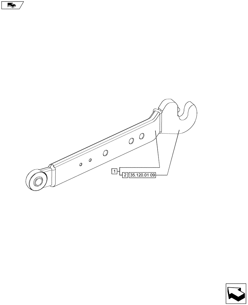 Схема запчастей Case IH PUMA 230 - (35.120.01[08]) - LOWER LINK ARM - BREAKDOWN (35) - HYDRAULIC SYSTEMS