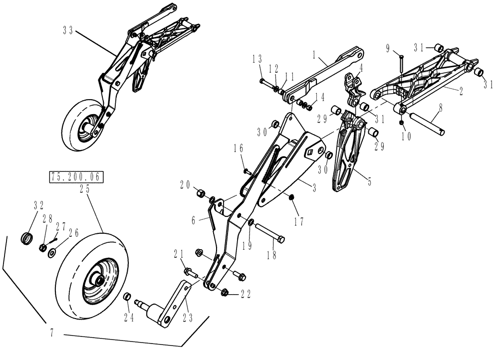 Схема запчастей Case IH 800 - (75.200.01[01]) - OPENER TRU LINK LH (75) - SOIL PREPARATION