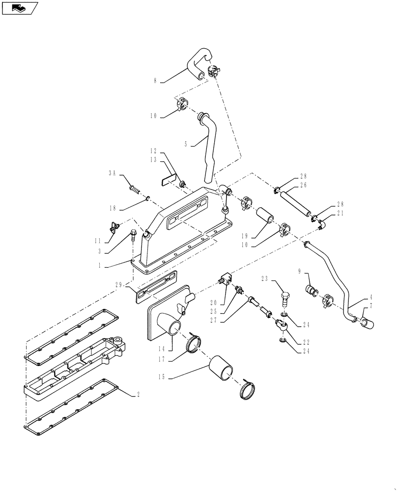 Схема запчастей Case IH SPX3200 - (03-008) - MANIFOLDS (01) - ENGINE