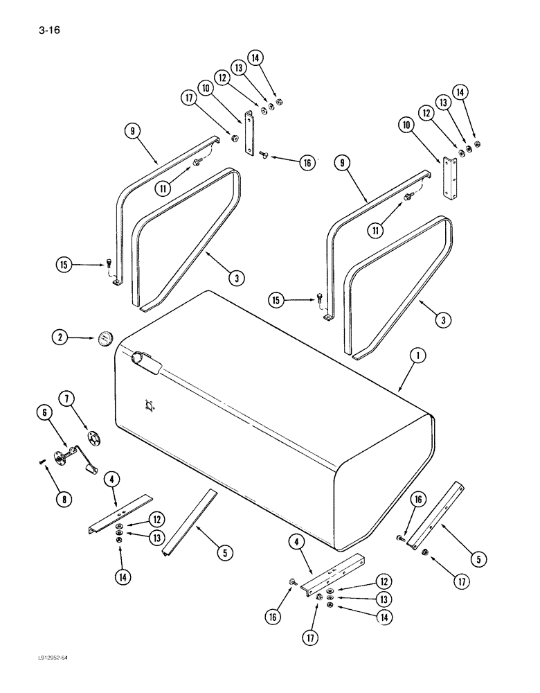 Схема запчастей Case IH 1640 - (3-16) - FUEL TANK (02) - FUEL SYSTEM