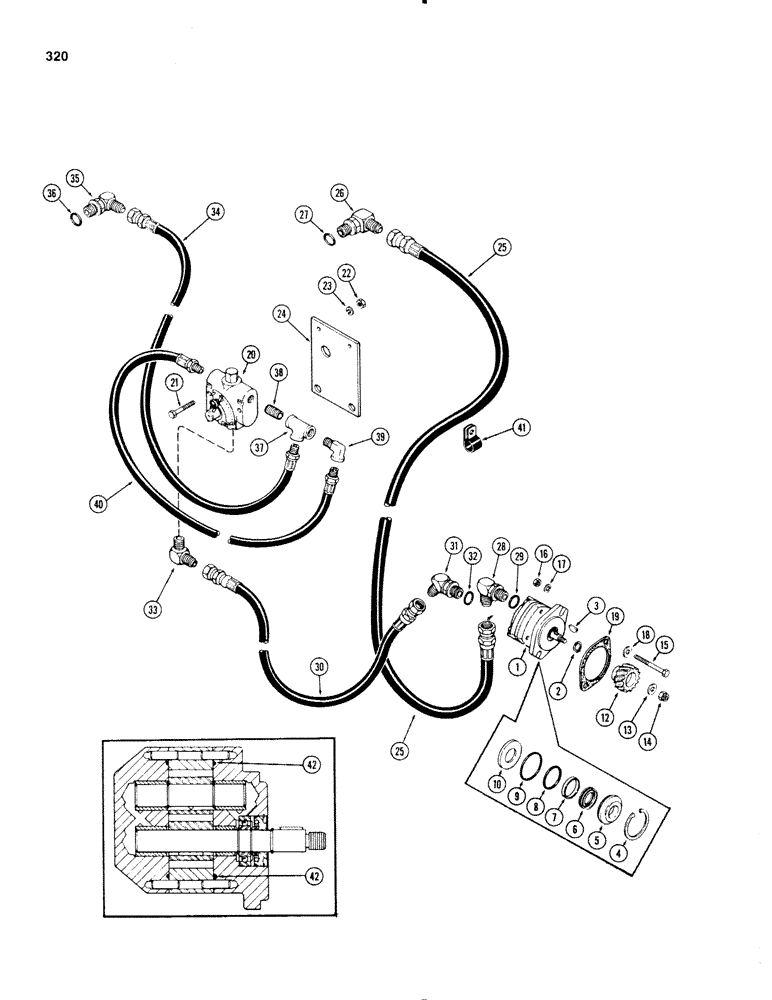 Схема запчастей Case IH 1270 - (320) - AUXILIARY HYDRAULIC PUMP KIT (08) - HYDRAULICS