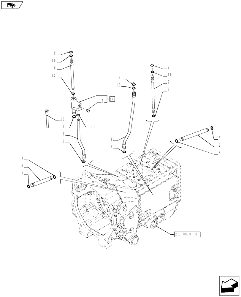 Схема запчастей Case IH PUMA 170 - (21.146.01) - HYDRAULIC GEARBOX CONTROL (21) - TRANSMISSION