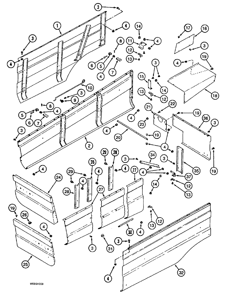 Схема запчастей Case IH 1666 - (9H-18) - SHIELDS, SUPPORTS AND TRIM (12) - CHASSIS