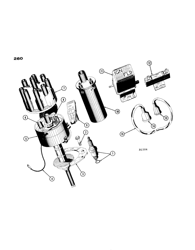 Схема запчастей Case IH 1660 - (260) - IGNITION (10) - ENGINE