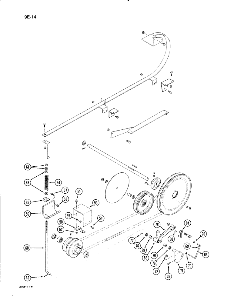 Схема запчастей Case IH 1670 - (9E-14) - GRAIN TANK UNLOADER BELT DRIVE, (CONT) (17) - GRAIN TANK & UNLOADER