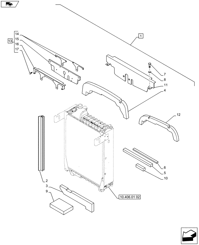 Схема запчастей Case IH PUMA 170 - (88.035.07[08]) - DIA KIT - FRONT HPL FOR ELECTRONIC/MECHANICAL REMOTES LESS PTO, LESS AUX. COUPLERS - RADIATOR DUCT AND SEALS (88) - ACCESSORIES