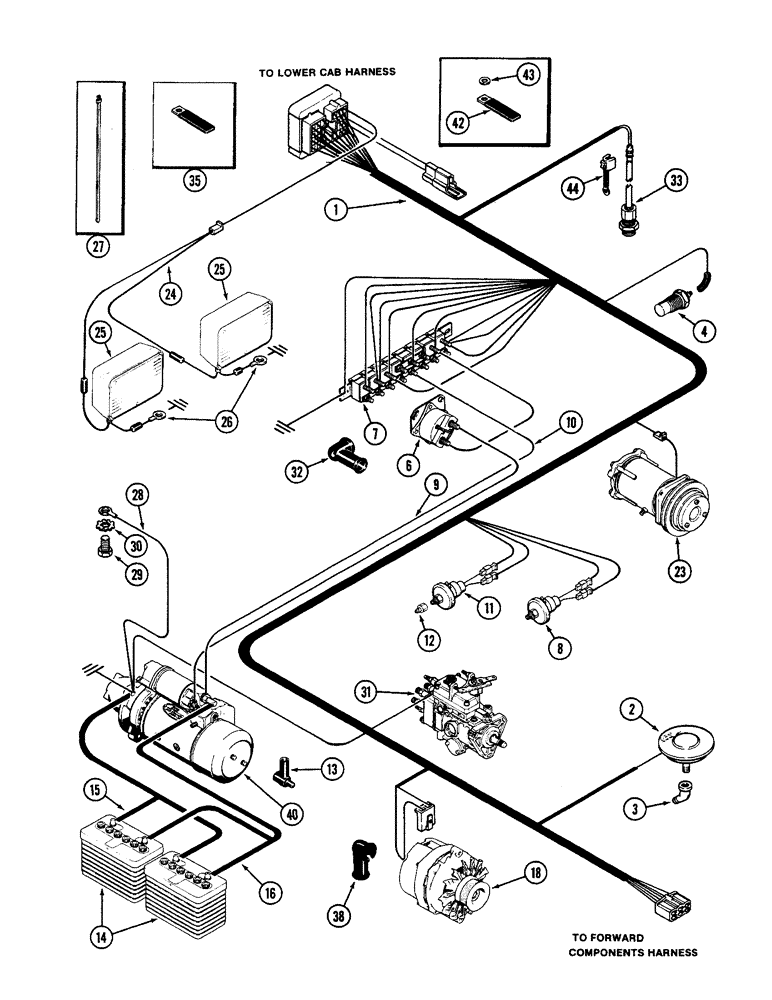 Схема запчастей Case IH 2096 - (4-058) - ENGINE HARNESS (04) - ELECTRICAL SYSTEMS