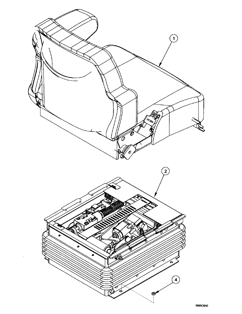 Схема запчастей Case IH MX200 - (9-064) - SEAT ASSEMBLY (09) - CHASSIS/ATTACHMENTS