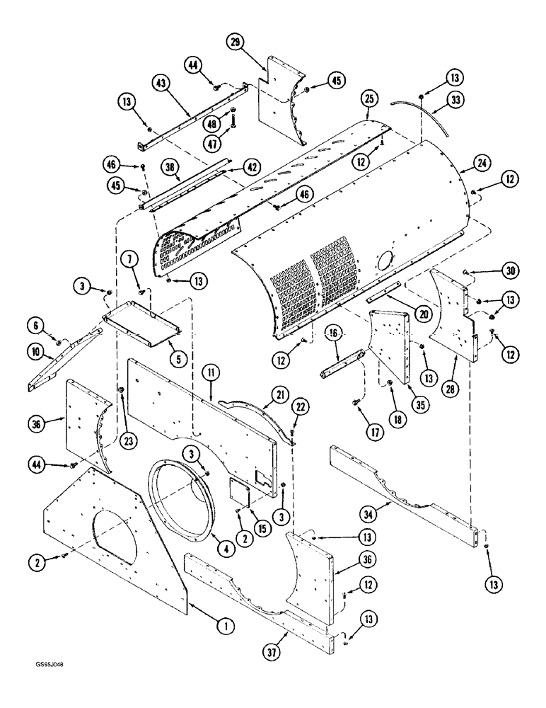 Схема запчастей Case IH 1682 - (9-042) - ROTOR CAGE (09) - CHASSIS ATTACHMENTS