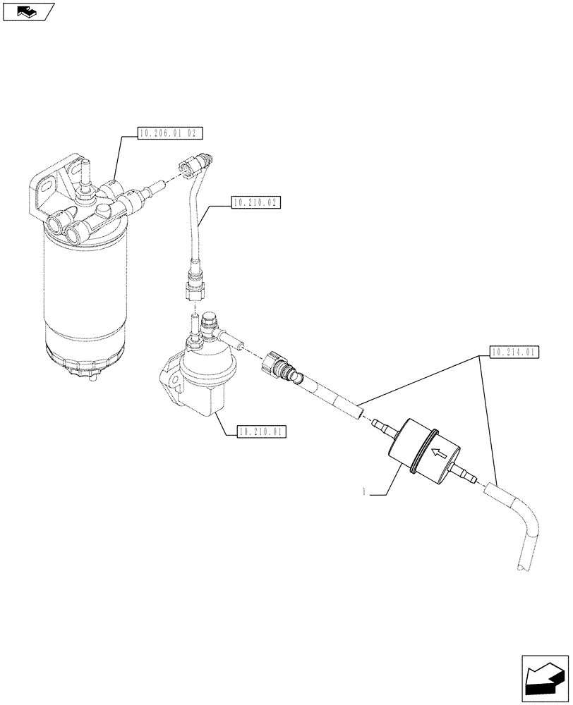 Схема запчастей Case IH FARMALL 65C - (10.206.01[01]) - FUEL FILTER (10) - ENGINE